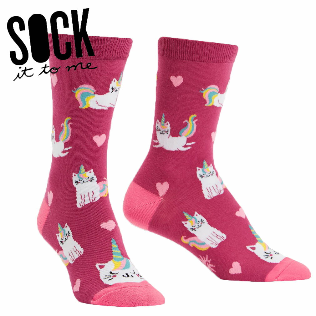 クルーソックス ソックス レディース 靴下 総柄 ネコ ユニコーン 動物  Sock It To Me 春 春夏