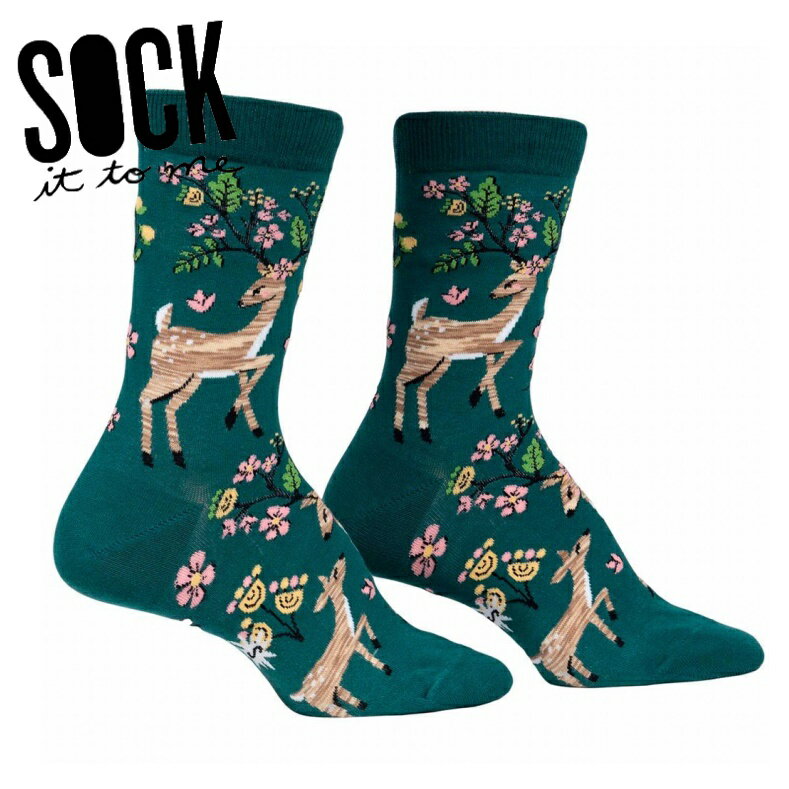 【メール便対応】 クルーソックス ソックス レディース 靴下 総柄 バンビ 動物 【SPRING AWAKENING】 Sock It To Me ソック イット トゥ ミー 春 春夏