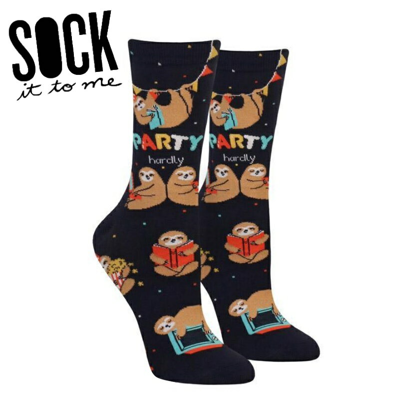 クルーソックス ソックス レディース 靴下 総柄 ナマケモノ 動物  Sock It To Me 春 春夏