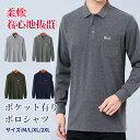 ポロシャツ メンズ 長袖 トップス 紳士服 Tシャツ ロンT カジュアル 無地 胸ポケット ワンポイント 綿100% 男性 普段着 部屋着 ホームウェア おしゃ...