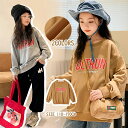 パーカー トップス ブラウス 子どもシャツ 子供服 チュニック 長袖シャツ キッズ キッズ プルーオーバー クルーネック 女の子 子供 キッズ 綿混 英字柄 ナ...