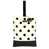 decorPolkaDot シューズケース リバーシブル polka dot large（twill・white）×polka dot small（twill・black） (上履き 子供 上履き入れ 女の子 上履き袋 高学年 おしゃれ幼稚園