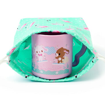 巾着袋・小 コップ袋(総柄タイプ) ピンクフラミンゴ (コップ袋 巾着 コップ入れ 巾着袋 小 保育園 コップ 袋 幼稚園 女の子 入園準備)