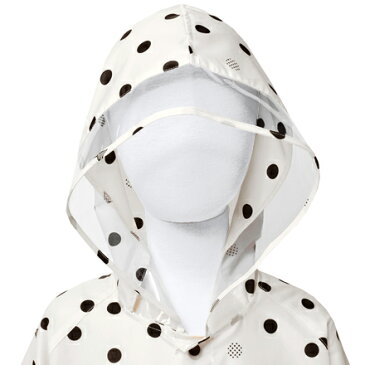 レインコート　decor PolkaDot（white） (レイングッズ 子供用レインウェア レインパーカー カッパ 雨具 林間学校 子ども 子供 キッズ ジュニア 幼児 小学生 幼稚園 女の子 入園 入学祝い)