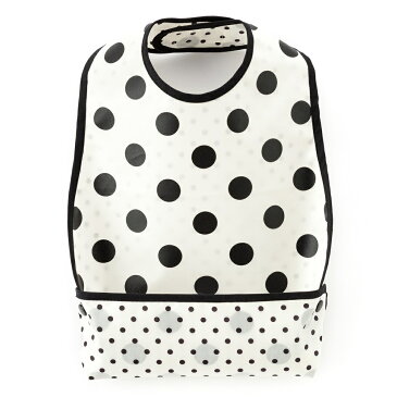 お食事エプロン スタイ・ビブタイプ polka dot large(broadcloth・white)【ビブ よだれかけ 前掛け】(赤ちゃん ベビー 出産祝い男の子 女の子)