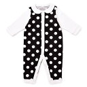 【10%OFFクーポン&Wプレゼント】カバーオール・ロンパース polka dot large(black) (赤ちゃん ベビー 新生児 出産祝い ギフト 女の子) 小学校