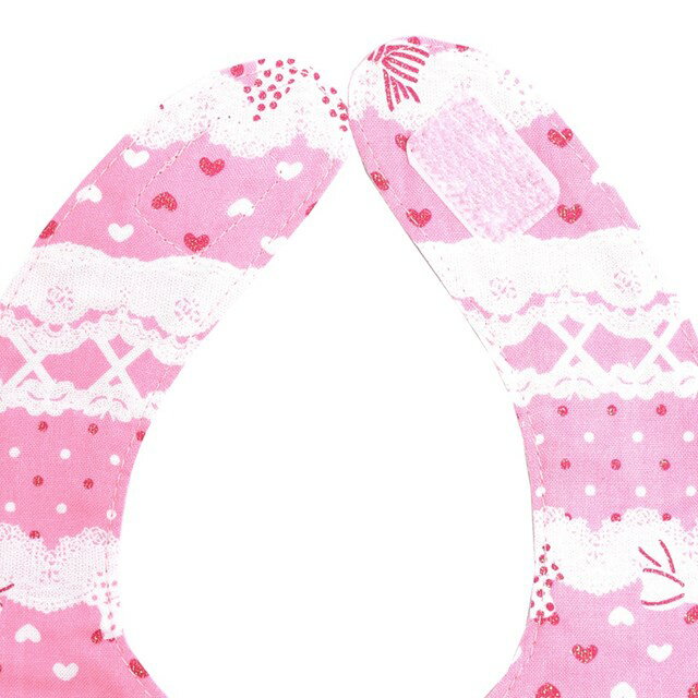 【ゆうパケット配送】 スタイ 丸型タイプ リボンとレース模様でプリティcute スイートピンク ビブ よだれかけ よだれカバー エプロン お食事 前掛け 赤ちゃん ベビー 出産祝い ギフト 女の子 小学校 3