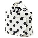 おむつポーチ・M (巾着トートタイプ) polka dot large(broadcloth・white)【オムツケース おむつ入れ おむつバッグ】(赤ちゃん ベビー 出産祝い男の子 女の子) 小学校