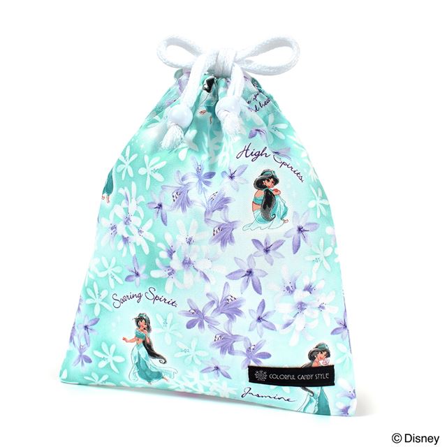 【週末限定 10％OFF】【ゆうパケット配送】 ディズニー 巾着 中 マチ無し給食袋 Jasmine ...