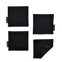 【5h限定12%OFF】【ゆうパケット配送】 コースター 4枚セット リバーシブルタイプ 綿100% 無地オックス ブラック シンプル おしゃれ 布 キッチン雑貨 プレゼント デザイン シンプル 雑貨 キッチングッズ インテリア 雑貨 水滴 グラス