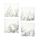 【5h限定12%OFF】【ゆうパケット配送】 コースター 4枚セット スタンダードタイプ 綿100% フローラルガーデン 花柄 フローラル おしゃれ 布 キッチン雑貨 プレゼント デザイン シンプル 雑貨 キッチングッズ インテリア 雑貨 水滴 グラス