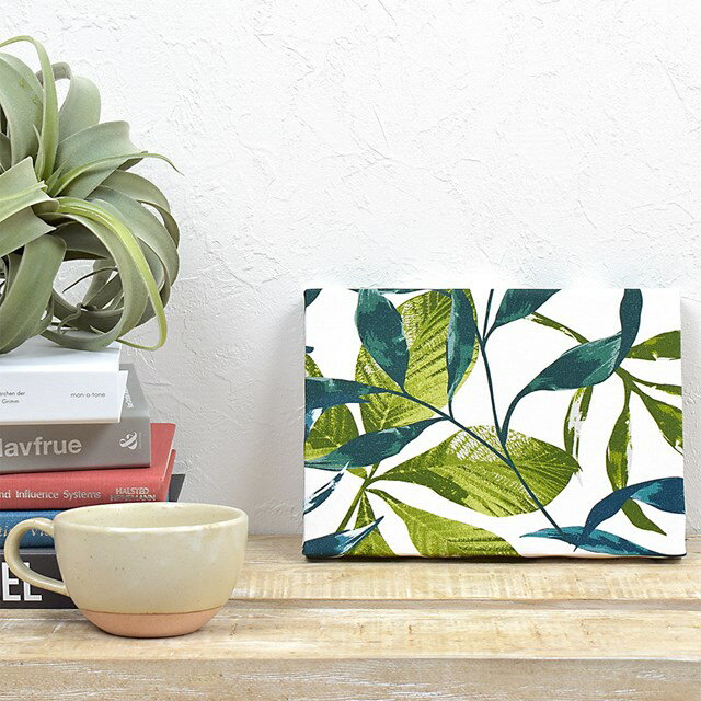 Rakuten - 【1日限定 ポイント10倍】ファブリックパネル Sサイズ 18cm×26cm ボタニカルリーフ リーフ ボタニカル ナチュラル 花 玄関 おしゃれ ファブリックボード シンプル 壁掛け 壁飾り ウォールパネル アート 布 パネル インテリア