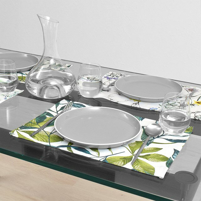 【ゆうパケット配送】 ランチョンマット 2枚セット 綿100％ 30×44cm スタンダード ボタニカルリーフ リーフ ボタニカル おしゃれ ランチマット ランチクロス かわいい テーブルウェア プレースマット プレイスマット