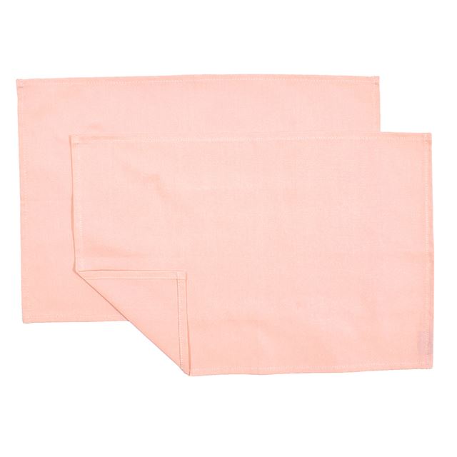 Rakuten - 【ゆうパケット配送】 ランチョンマット 2枚セット 綿100％ 30cm×44cm スタンダードタイプ 無地オックス パステルピンク ピンク シンプル おしゃれ ランチマット ランチクロス かわいい テーブルウェア プレースマット 給食
