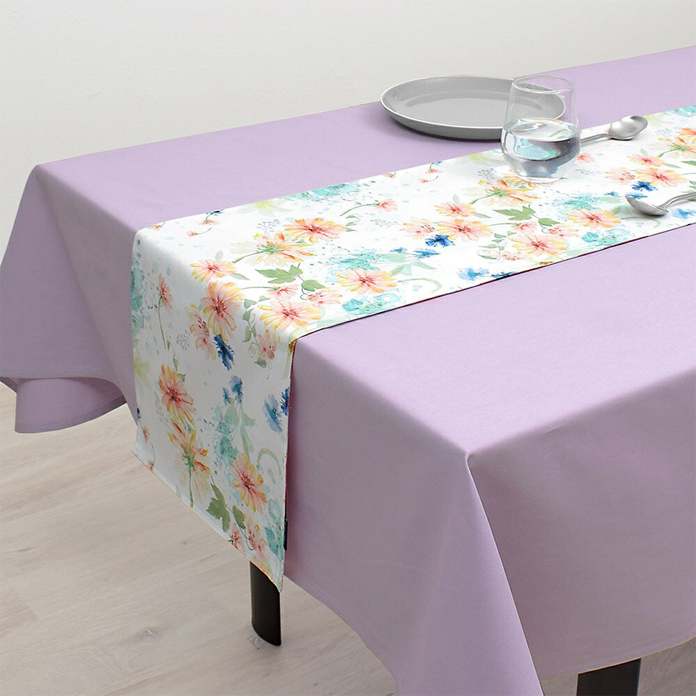 乐天商城 - 【20％OFF_SALE】テーブルランナー テーブルセンター 30cm×130cm リバーシブルタイプ 綿100% パステルフローラル 花柄 フラワー フローラル 洗濯 織物 食卓 ギフト クロス キッチン マット おしゃれ ランナー テーブルウェア テーブル小物