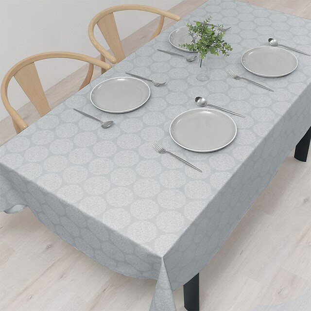 Rakuten - 【P10倍+最大10％OFFクーポン】【10％OFF_SALE】テーブルクロス 142×210cm スタンダード 綿100% フルール グレー ブーケ シンプル おしゃれ キャンプ BBQ アウトドア テーブルマット 食卓カバー ダイニングテーブル テーブル 食卓 長方形 ダイニング カバー