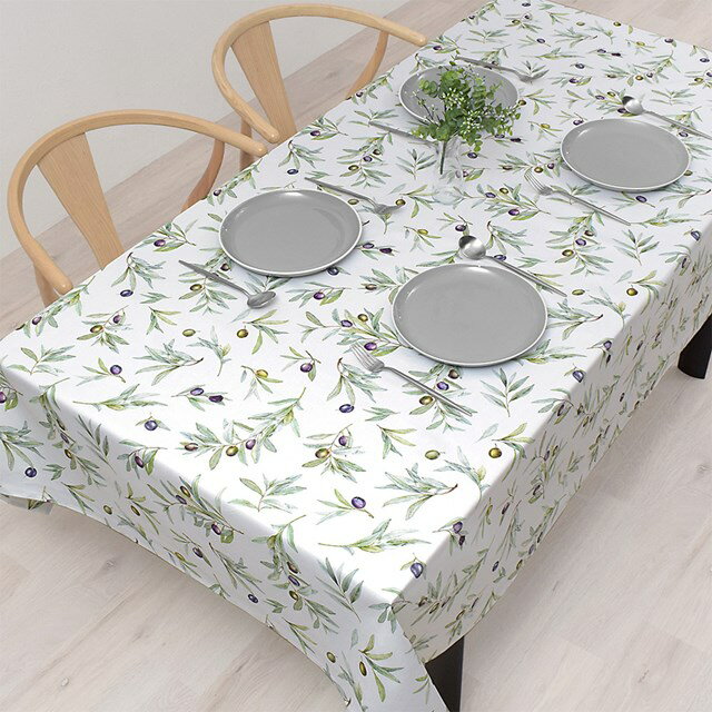 乐天商城 - 【スーパーSALE割引+最大10％OFFクーポン】【10％OFF_SALE】テーブルクロス 120×150cm スタンダード 綿100% オリーブツリー ナチュラル プロヴァンス おしゃれ キャンプ BBQ アウトドア テーブルマット 食卓カバー ダイニングテーブル テーブル 食卓 長方形 ダイニング