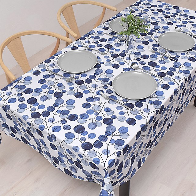 Other - テーブルクロス 142×210cm スタンダード 綿100% ネイビーリーフ リーフ 葉っぱ ナチュラル おしゃれ キャンプ BBQ アウトドア テーブルマット 食卓カバー ダイニングテーブル テーブル 食卓 長方形 ダイニング カバー