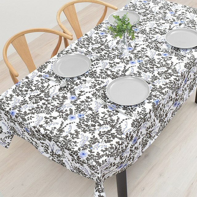 Rakuten - 【P10倍+最大10％OFFクーポン】テーブルクロス 142×210cm スタンダード 綿100% リリーオブザバレー 花柄 フローラル すずらん おしゃれ キャンプ BBQ アウトドア テーブルマット 食卓カバー ダイニングテーブル テーブル 食卓 長方形 ダイニング