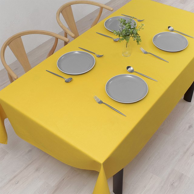 テーブルクロス 120×150cm スタンダード 綿100% 無地オックス シトロンイエロー 黄色 シンプル おしゃれ キャンプ BBQ アウトドア テーブルマット 食卓カバー ダイニングテーブル テーブル 食卓 長方形 ダイニング