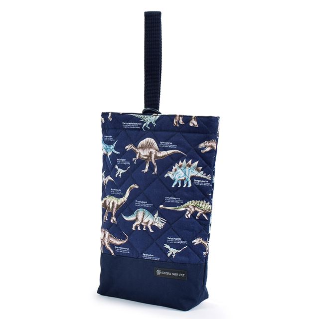 シューズケース キルティング ネームタグ付き 恐竜ミュージアム 子供用 シューズバッグ キルティング 上履き入れ 上履き袋 上靴入れ 幼稚園 シューズ入れ シューズバッグ 保育園 幼稚園 入園グッズ 小学生 小学校 小学校