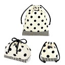 入園入学シリーズ 巾着3点セット polka dot large twill white 入園セット 入学セット 入園準備 入学準備 入園グッズ 巾着 体操服袋...