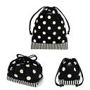 入園入学シリーズ 巾着3点セット polka dot large twill black 入園セット 入学セット 入園準備 入学準備 入園グッズ 巾着 体操服袋...