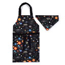 【18日限定5%OFF】【夏割限定プライス】子どもエプロン 100〜120cm 撥水 ノーアイロン 太陽系惑星とコスモプラネタリウム 子供用 子供 こども エプ...