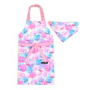 【18日限定5%OFF】子どもエプロン 100〜120cm 撥水 ノーアイロン ふわふわキュートなキャンディポップ 子供用 子供 こども エプロン 三角巾 セッ...