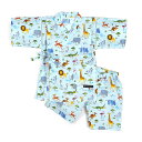 【1日限定 10%OFF】甚平 男の子 サバンナライトブルー 110~130cm ジュニア キッズ 子供 甚平 甚兵衛 ジンベイ ジンベエ じんべえ 綿100% 小学生 男子 夏向き 夏祭り 部屋着 花火大会 納涼祭 イベント 110cm 120cm 130cm