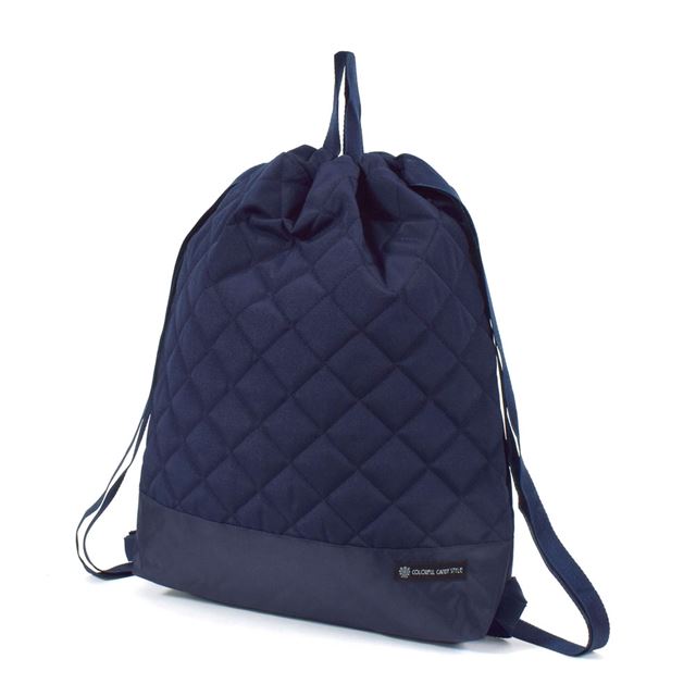 乐天商城 - 【スーパーSALE割引+最大10％OFFクーポン】【17％OFF_SALE】ナップサック キルティング マチ付き 撥水ノーアイロン ディープネイビー 子供用 巾着 体操着入れ 子供 キッズ お着替え袋 ランドセルの上から 体操服入れ 体操服袋 男の子 小学生 小学校