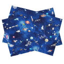 【18日限定5%OFF】ランチョンマット 25cm×35cm 撥水ノーアイロン 2枚セット 未来の惑星探査と宇宙船 子供用 ナフキン 幼稚園 ランチクロス テーブル クロス 給食 ランチマット 入園準備 小学生 小学校