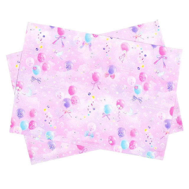 【MAX10％OFF 早割】 ランチョンマット 25cm×35cm 撥水ノーアイロン 2枚セット パステルバルーン 子供用 ナフキン 幼稚園 ランチクロス テーブル クロス 給食 ランチマット 入園準備 小学生 小学校