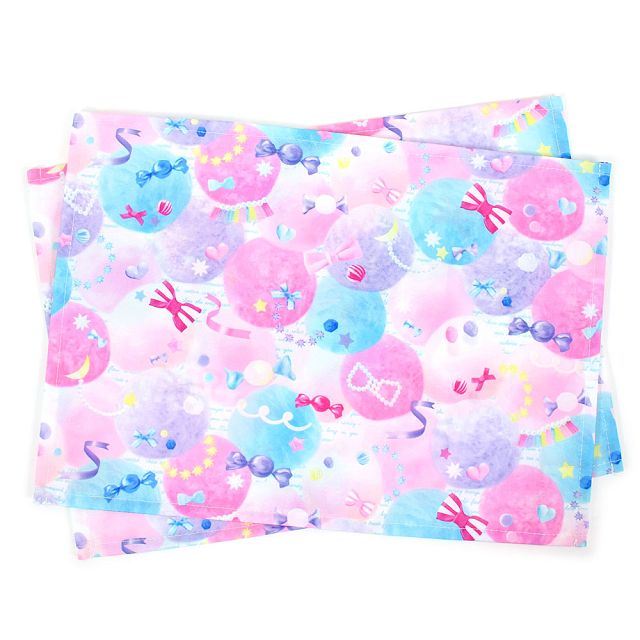 【今だけ10％OFF】ランチョンマット 25cm×35cm 撥水ノーアイロン 2枚セット ふわふわキュートなキャンディポップ 子供用 ナフキン 幼稚園 ランチクロス テーブル クロス 給食 ランチマット 入園準備 小学生 小学校