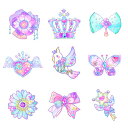【送料無料 ゆうパケット配送】 お名前シール スタンダード アイロンタイプ 148ピース 虹色スウィートパステルチャーム 子供用 入園準備 入学準備 名前 ラベ...