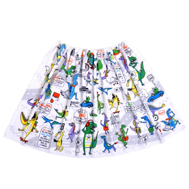 ラップタオル プールタオル 巻き 恐竜タウンは大忙し 子供用 プールタオル 巻き 64cm丈 巻きタオル キッズ ジュニア スイミングタオル 子供 プール タオル 保育園 お昼寝タオル 幼稚園 小学生