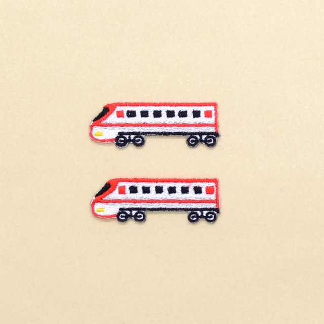 ワッペン 電車 ホワイト 2個セット 子供用 ワッペン アイロン アップリケ 幼児 子供 かわいい おしゃれ..