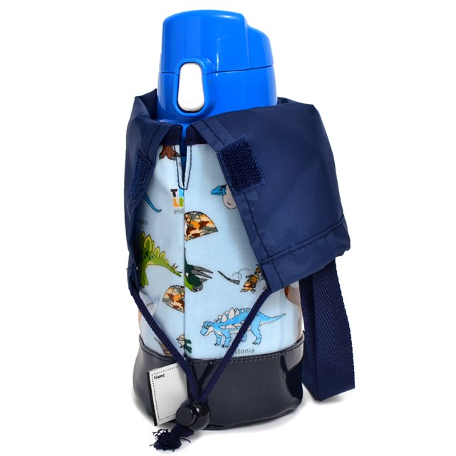 水筒カバー スモールタイプ 発見!探検!恐竜大陸 (ライトブルー) 子供用 水筒カバー ショルダー 子供 水筒 カバー 肩掛け 水筒 ケース ボトルカバー 水筒ケース 600ml
