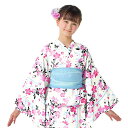 【夏割限定プライス】【2way浴衣セット 花みずき ピンク】 浴衣 セパレート 子供 女の子 キッズ ワンピース セット 110-140cm 子ども ジュニア 甚平 綿100% 小学生 女子 幼稚園 保育園 小学校 夏向き 夏祭り 部屋着 花火大会 納涼祭 イベント