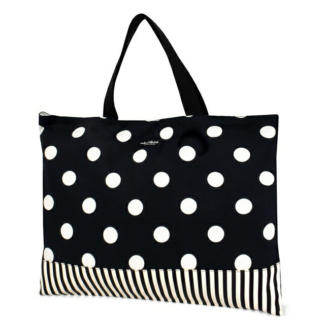 ピアノ絵本 decor PolkaDot レッスンバッグ リバーシブル polka dot large(twill・black)xnarrow stripe(twill・black) 子供用 手提げバッグ お稽古バッグ 絵本袋 通学 入園グッズ 子供 ピアノ 男の子 女の子 小学校