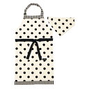 【新スクールアイテム特割フェア開催中】decor PolkaDot エプロン 130-160サイズ polka dot large(twill・white)×narrow stripe(twill・black) 子供用 子供 エプロン 三角巾 セット ゴム キッズエプロン 子供用 おしゃれ 幼児 小学生 かわいい 女の子 小学校 その1