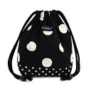 【ゆうパケット配送】decor PolkaDot 巾着 小 コップ袋 polka dot large(twill・black)xpolka dot small(twill・black) 子供用 巾着袋 ..