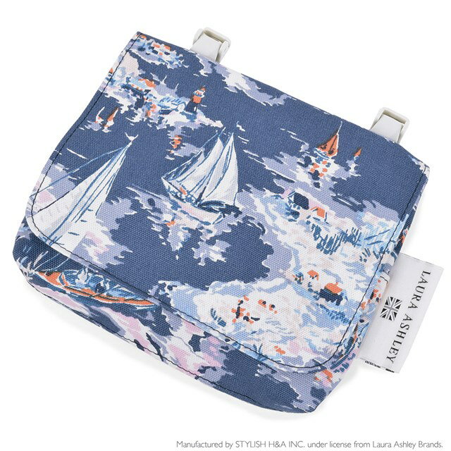 LAURA ASHLEY 移動ポケット ラージタイプ 付けポケット Riviera 子供用 付けポケット 子供 移動ポケット ポケットポーチ ラージタイプ ハンカチ ティッシュ ウエストポーチ クリップポーチ マスクケース 小学校