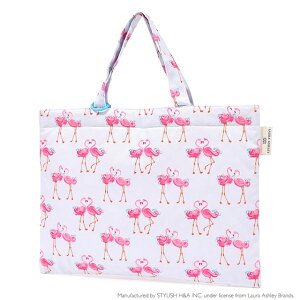 LAURA ASHLEY レッスンバッグ キルティング(ループ付き) Pretty Flamingo 子供用 手提げバッグ お稽古バッグ 絵本袋 通学 入園グッズ 子供 ピアノ レッスンバック おけいこバッグ 小学生 入学 おしゃれ かわいい 幼稚園 大きめ 肩掛け 可愛い 保育園 女の子