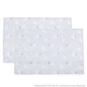 ڿ륢ƥóեLAURA ASHLEY ޥå(40cm60cm) 2祻å Swans Ҷ ʥե ع ձ 뿩  ơ֥  뿩 ޥå 礭 Ƚ 顼  ع