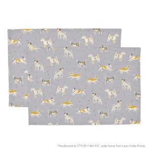 10%OFFݥ&Wץ쥼ȡLAURA ASHLEY ޥå(25cm35cm) 2祻å DOGS Ҷ ʥե ع ձ 뿩  ơ֥  뿩 ޥå   ع