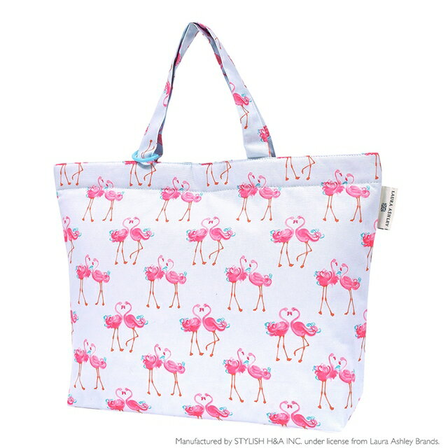 ピアノ絵本 LAURA ASHLEY マチ付きキルティングレッスンバッグ(ループ付き) Pretty Flamingo 子供用 マチ付きキルティング トートバッグ 手提げバッグ お稽古バッグ 絵本袋 通学 入園グッズ 子供 ピアノ レッスンバック おけいこバッグ 小学校