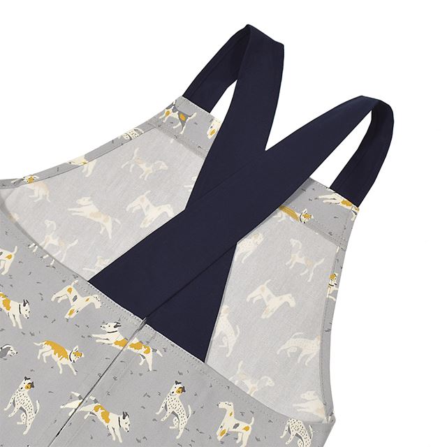 LAURA ASHLEY バッククロス子どもエプロン 100〜120cm DOGS 子供用 子供 エプロン 三角巾 セット キッズエプロン 子供用 おしゃれ 幼児 小学生 可愛い かわいい おしゃれ 小学校 2