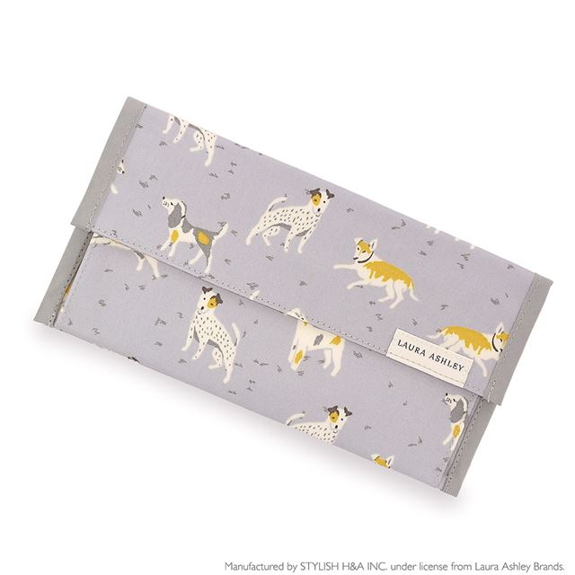 LAURA ASHLEY マスクケース 抗菌 ダブルポケット DOGS ローラアシュレイ 小学校
