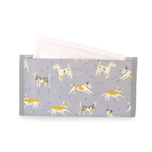 LAURA ASHLEY マスクケース 抗菌 ダブルポケット DOGS ローラアシュレイ 小学校